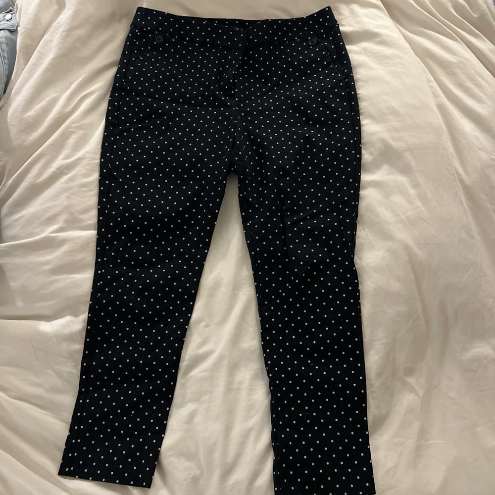 LOFT Black Polka Dot Pants